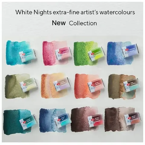 Russian White Nights Limited Edition Granulation Solid Watercolor of Professional Artist Grade Paints Vibrant Lightfast Colors