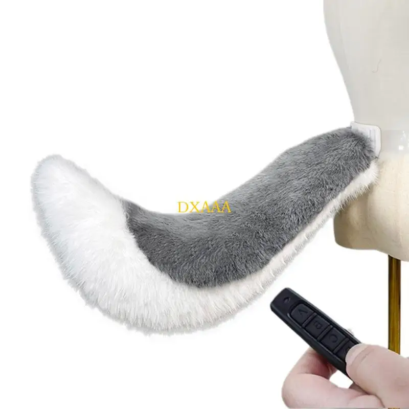 DXAA Electric Wolf Foxes Cats Tail Remote Control Wagging Tail for Halloween Party