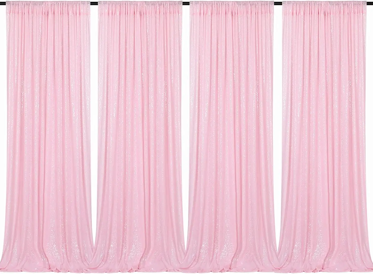 

Pink Sequin Backdrop Curtains 4 Panels-2FTX8FT Sparkly Background Drapes for Backdrop Party Birthday Wedding Decor