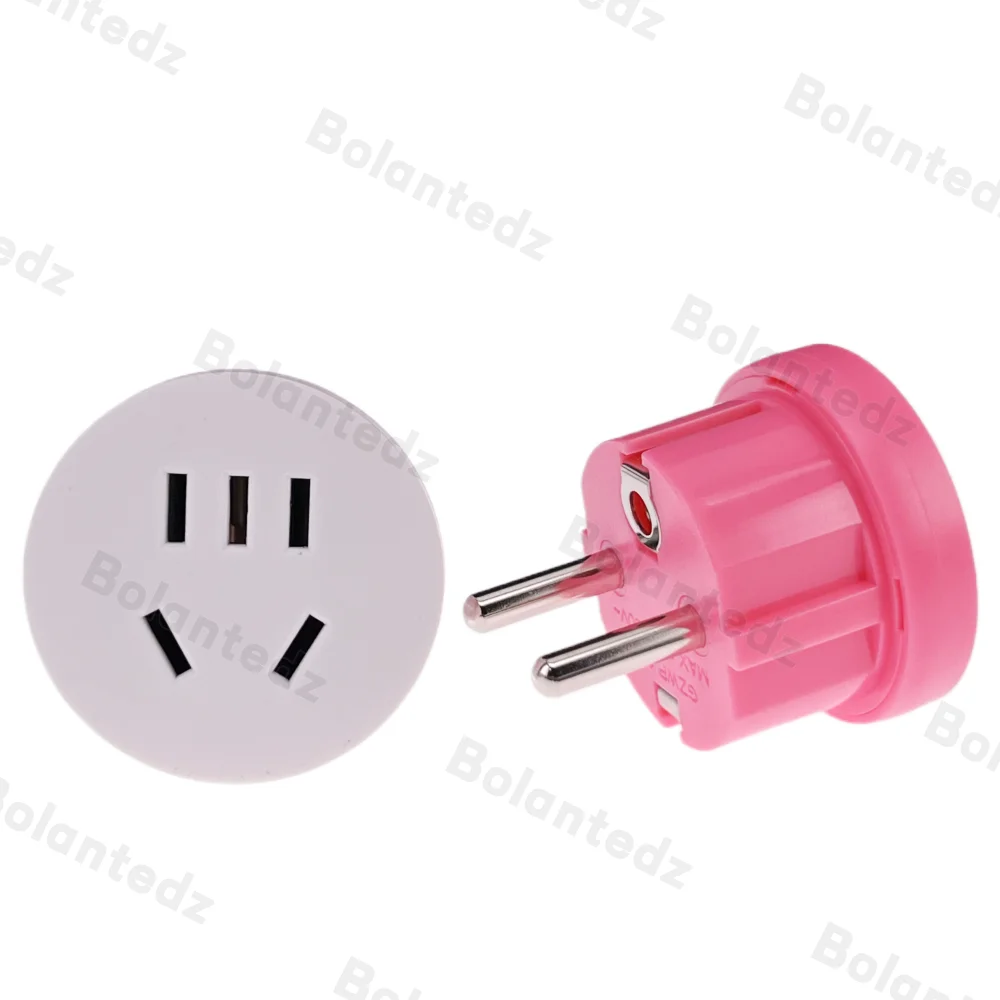 Bolantedz 1Pcs Travel EU plug Converter Adapter 250V AC Travel Charger Wall Power Plug Socket With Home Adapter