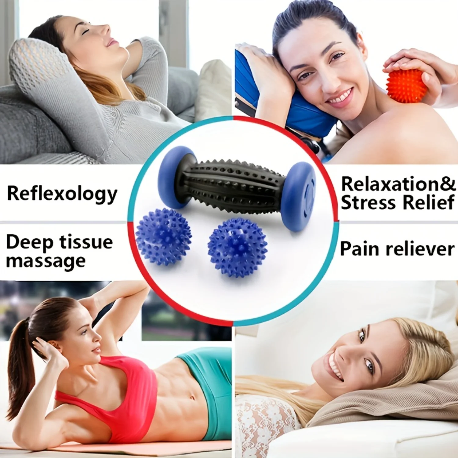 

1pc Foot Massage Roller - Instant Pain Relief for Plantar Fasciitis & Arch Aches - Soothing Muscle Relaxation Reflexology Tool -