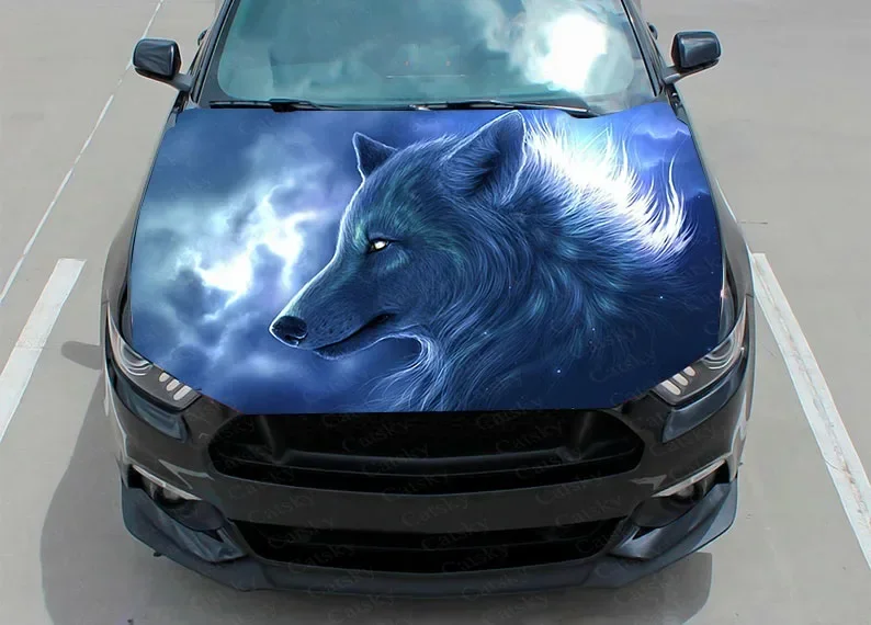 

Wolf Car Decal Graphics Vinyl Decal Cover Pattern Packaging Decals Custom DIY Design Hood Engine Decal Stickers