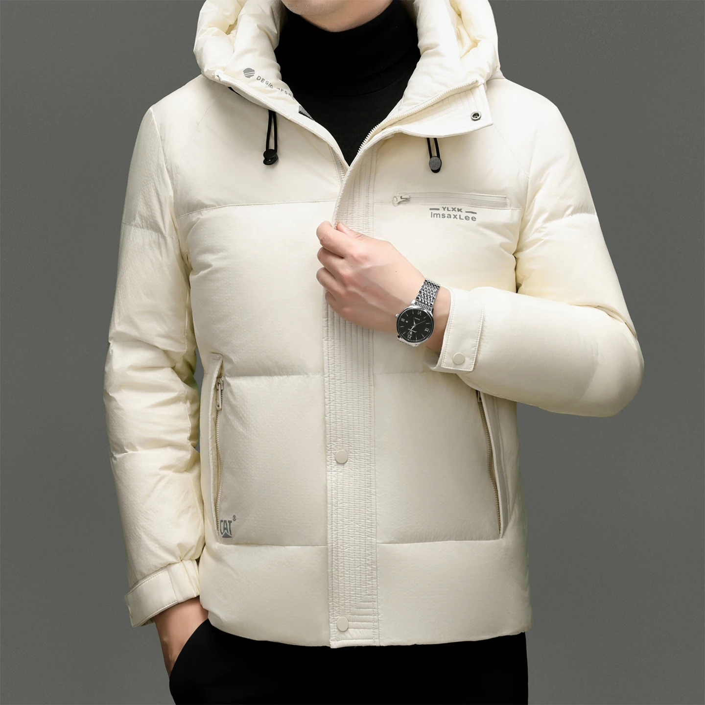 عالية العلامة التجارية 90% الأبيض بطة أسفل معطف 2025 الرجال الشتاء الرياح واقية سترة منفوخة في الهواء الطلق هود سترة معطف دافئ جاكيت زيبرا #6