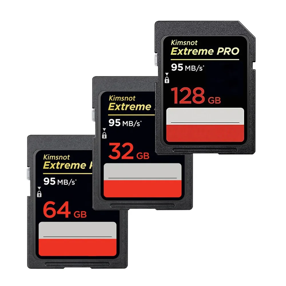 Kimsnot 633x 64GB SDXC Card Memory Card 256GB 128GB 32GB 16GB SDHC SD Card High Speed 95mb/s UHS-1 For DSLR Camera