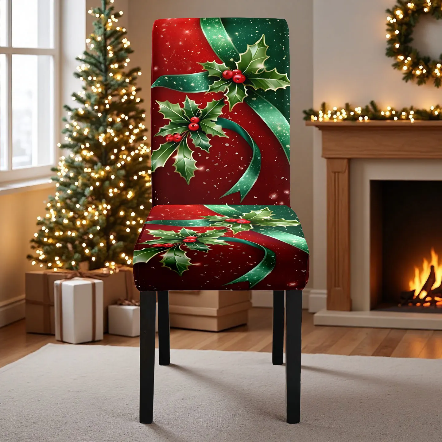 مجموعة مفرش طاولة بغطاء كرسي منزلي مكونة من 5/7 قطع لتزيين موضوع عيد الميلاد مناسبة لولائم مطعم الفندق والديكور المنزلي الآخر