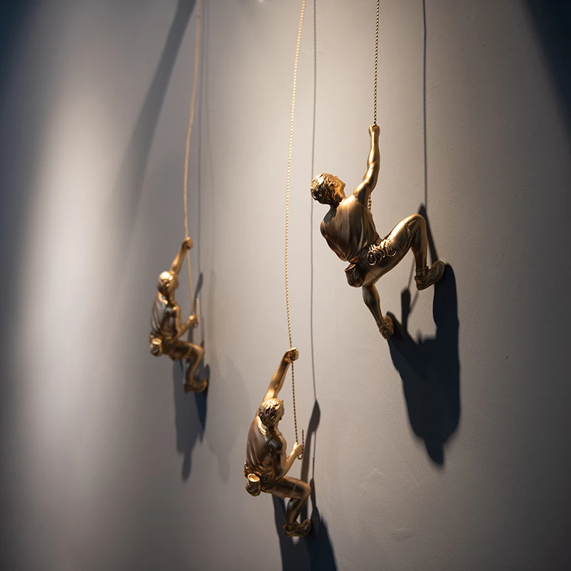 

Retro industrial style American climbing little figure bar living room art TV background wall decoration pendant ideas