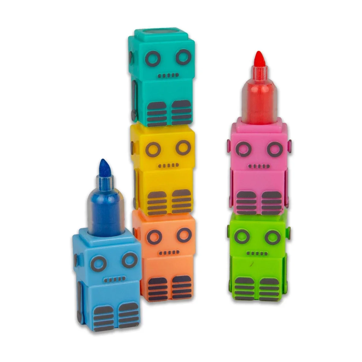 

6pc Stackable Highlighter Marker Set Chisel tip markers are perfect for coloring, doodles, crafts, and school projects