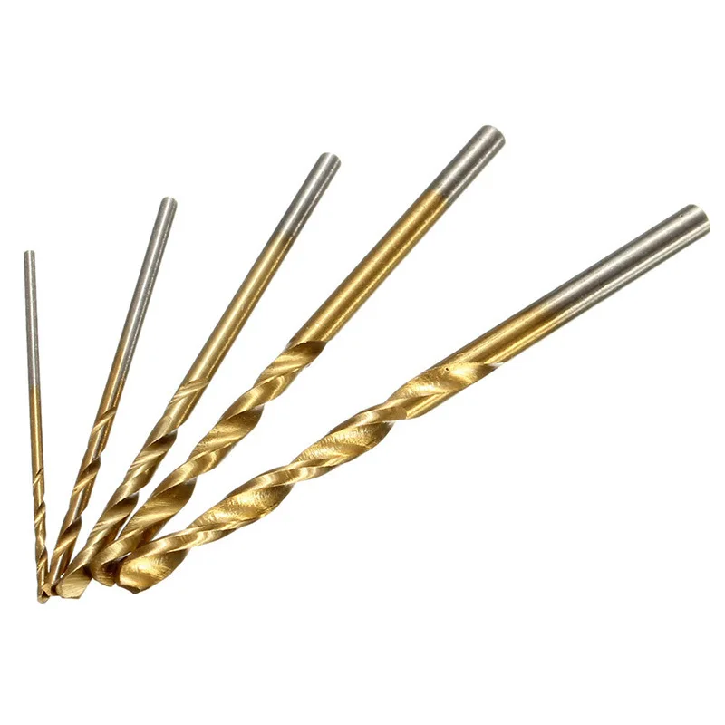 50Pc Titanium Coated Drill Bits HSS High Speed Steel Drill Bits Set Tool Multi Function Metal Drills Power Tools 1/1.5/2/2.5/3mm