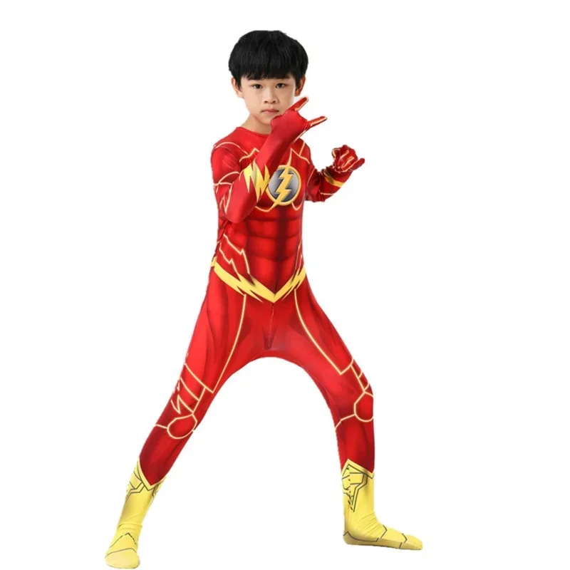 SN88 Supereroe Flash Cosplay Anime Costumi di Halloween per bambini Zentai Masquerade Tute Alien Party Festival Dress Vestito da film