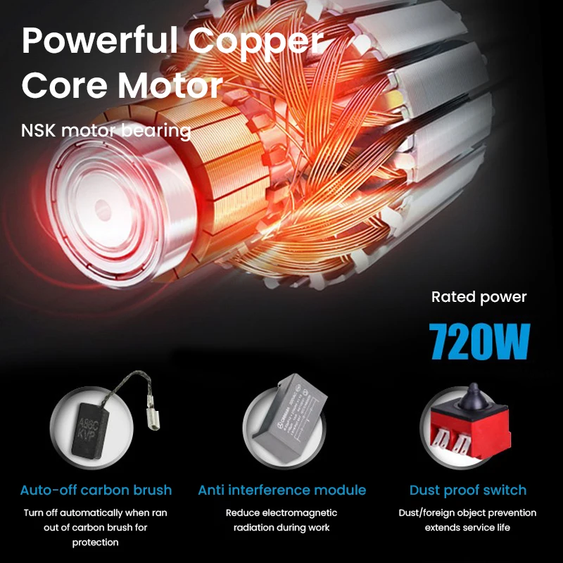 220V 720W Heavy Electric Angle Grinder Bosch GWS 100mm/125mm Disc Angle Grinder 11000rpm Copper Core Motor Metal Cutting Machine