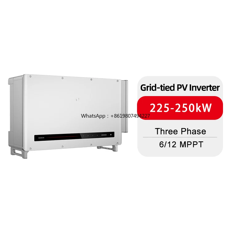 on Grid Solar Inverter GW-225/250KW-HT Three Phase up to 6/12 MPPTs 98.1% Efficiency 50/60Hz IP65 5-Year Warranty