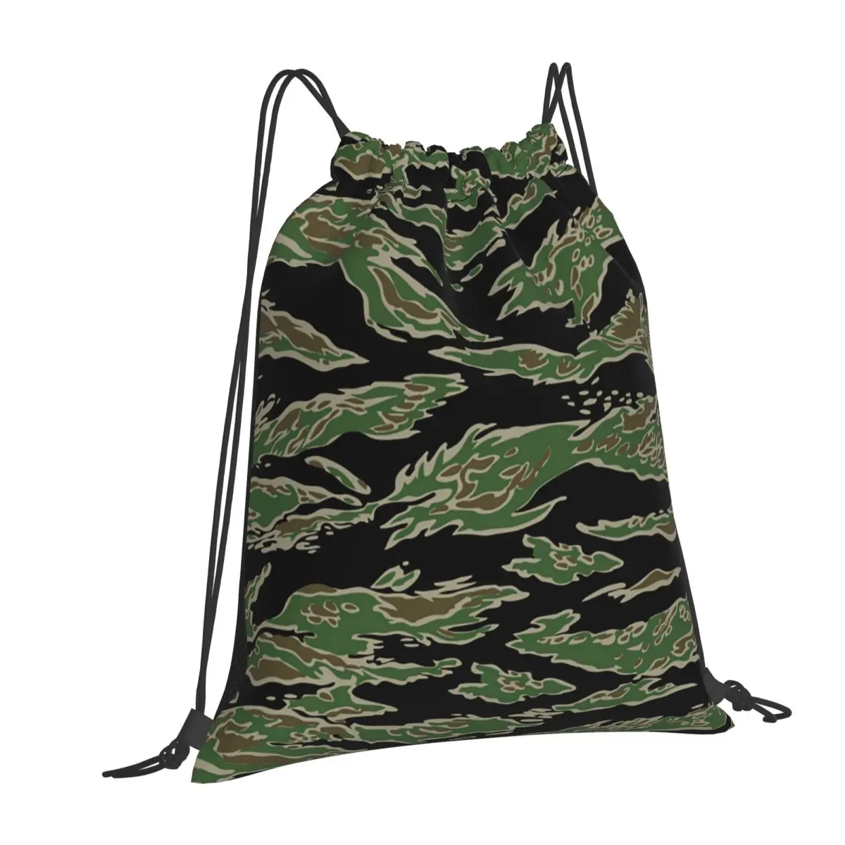 Tiger Stripe Camouflage Military Camo Backpacks Fashion Drawstring Bags Storage Bag Book Bags for Man Woman Students