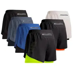 Pantaloncini da corsa da uomo quick-dry Fitness pantaloncini a due piani traspiranti pantaloncini da allenamento per palestre da uomo pantaloncini da spiaggia estivi pantaloni sportivi da uomo