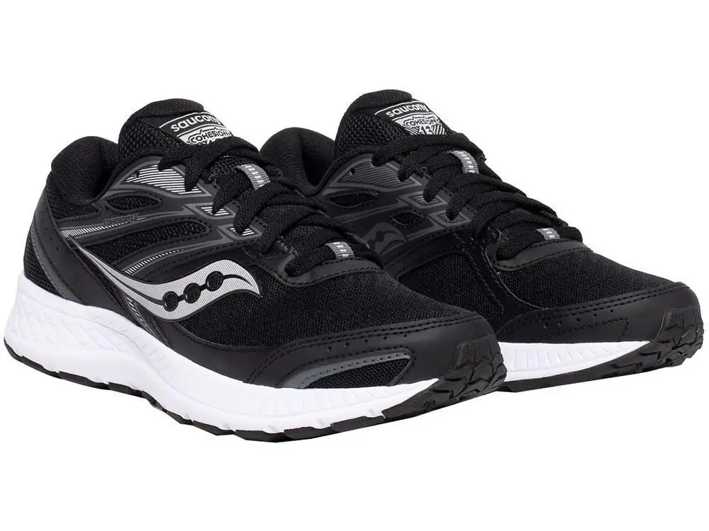 Women's Black and White Saucony Cohesion 13 Sneakers