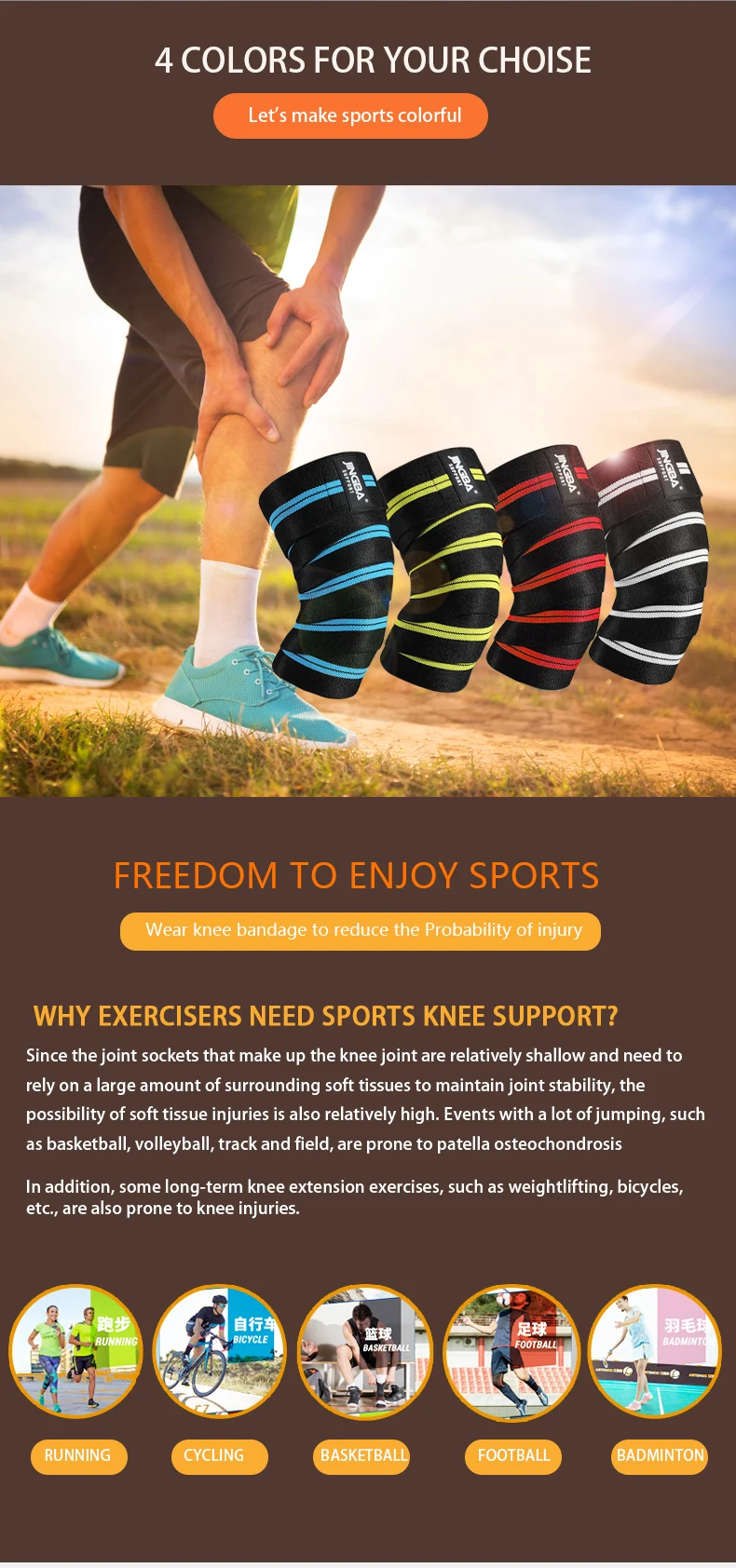 1PCS Fitness Druck Straps Gym Gewichtheben Squat Training Elastische Bandagen Bein Knie Kompression Wraps – Detail 2