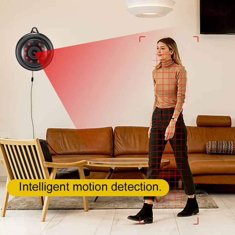 1080 HD IP Camera Mini WiFi Camera with Infrared Night Vision 2-Way Audio Motion Tracker Wireless Home Security V380 Monitor Cam