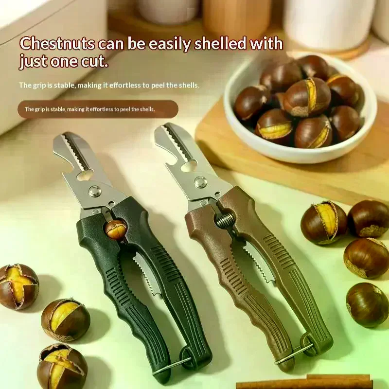 Multipurpose Chestnut Scissors Peeler Chestnut Shell Peeling And Leather Clip Cross Cutting Knife Chestnut Peeler For Kitchen