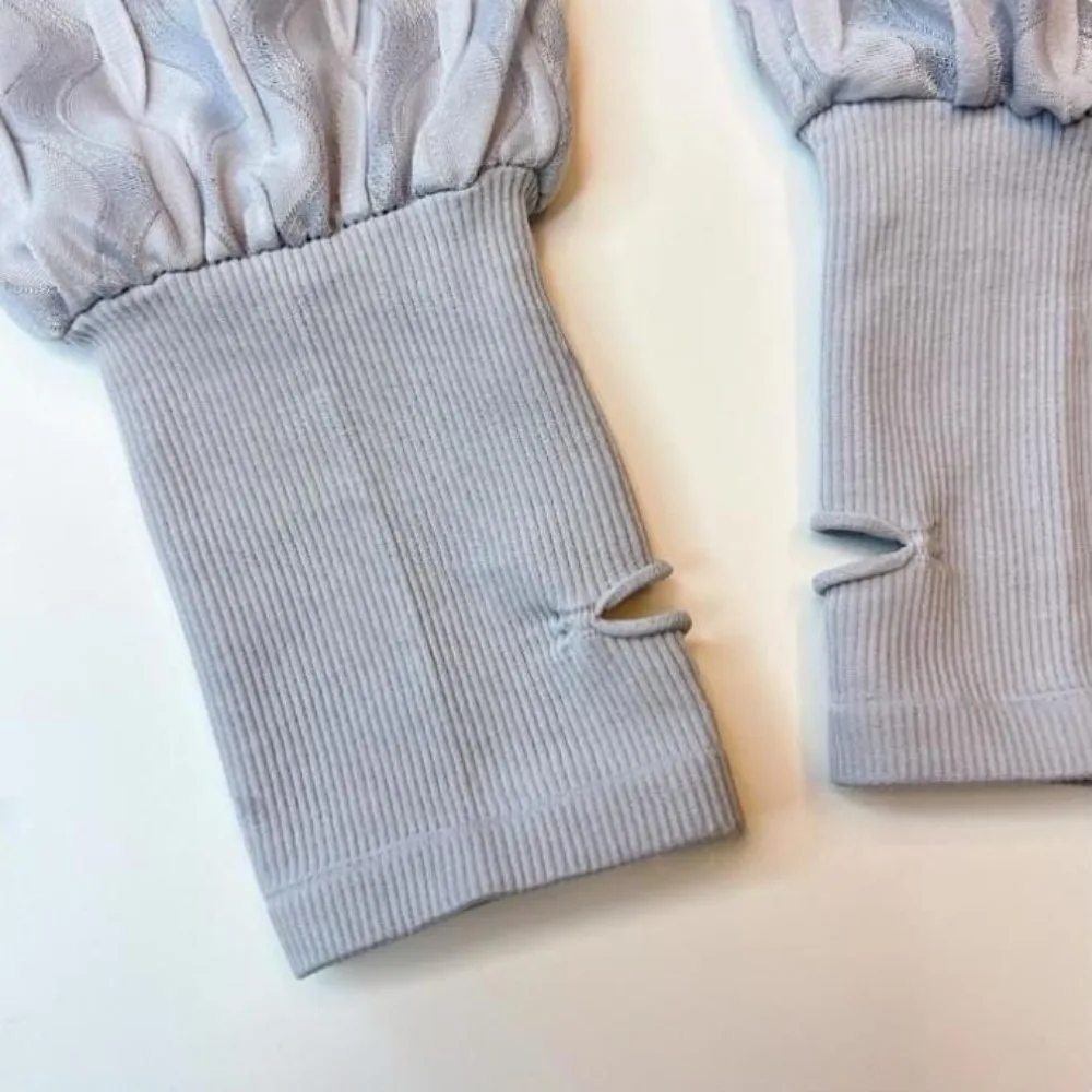 Mangas de protección solar transpirables para brazos, guantes sin dedos antiquemaduras solares de manga larga de seda helada de verano estilo francés elegante