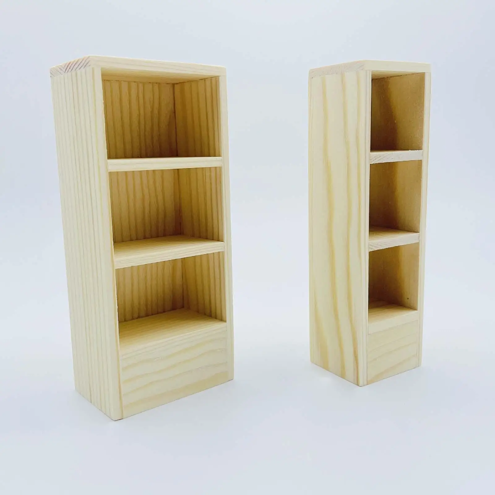 

Miniature Cabinet 1:12 Miniature Bookcase Unpainted Wood Shelf Doll House Shop Accessory for 1:12 Dollhouse Accessories