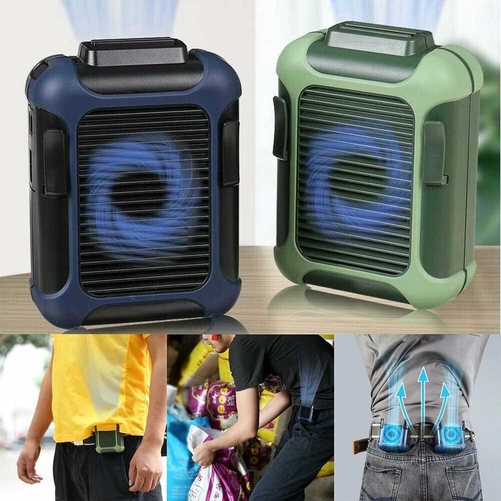 

Portable Electric Fan Summer Waist Hanging Fan Outdoor Neck Hanging Mini Cooling Fan USB Rechargeable Air Cooling Fan