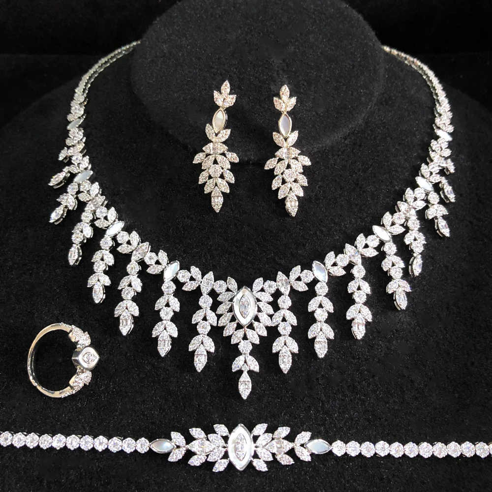 GODKI New Trendy Pearl UAE Jewelry Sets For Women Wedding Party Zircon CZ African Dubai Bridal Jewelry Set Dance Party