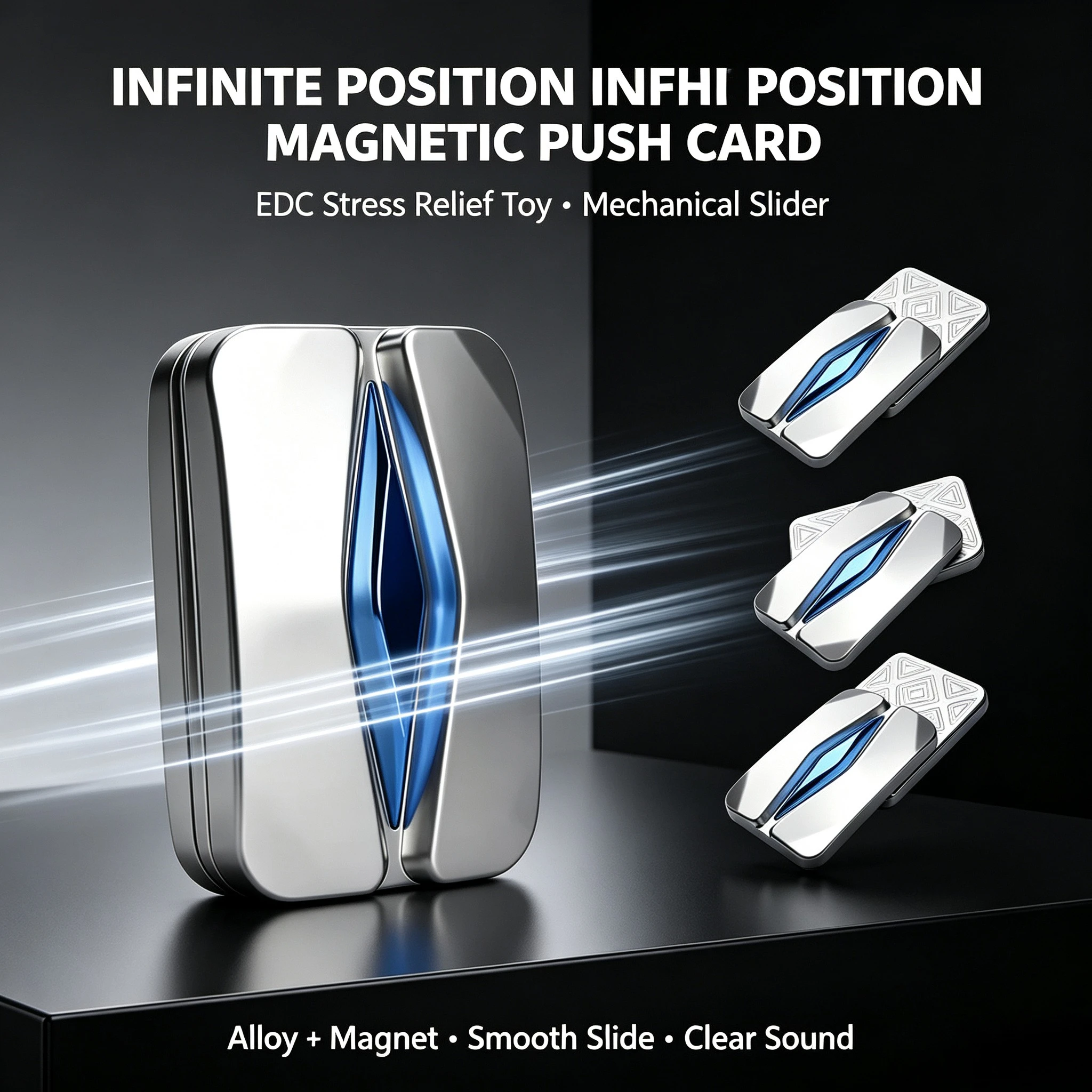 Infinite Position Magnetic Push Fidget Toy EDC Stress Relief Anti Anxiety Mechanical Slider Card Plate Halloween Gift