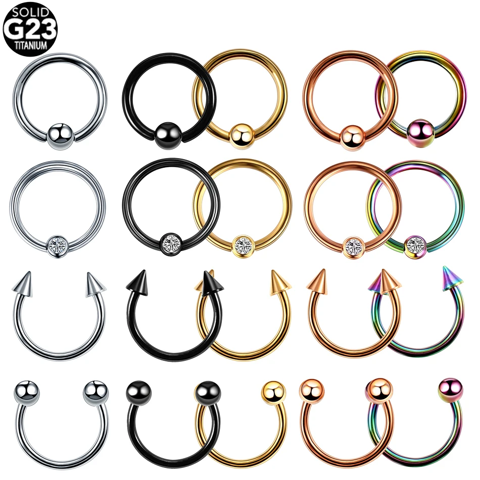 1PC Titanium Piercing Nariz Circular for Septum Nipple Jewelry Helix Tragus Earring Nose Brincos Lip Eyebrow Sexy Fake Jewelry