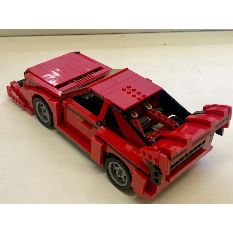 MOC-96162 Red New Supercar Racing Car Assembly Stitching Building Block Model • 874 Parts Boy Kids Birthday Building Block Toy