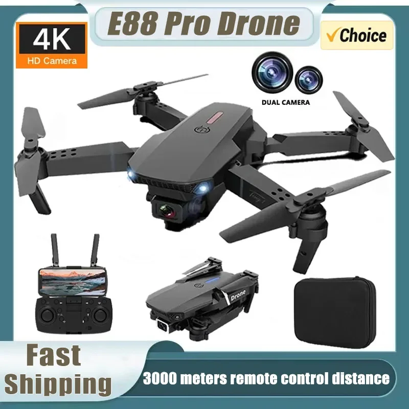 New E88Pro RC Drone 4K Professinal With 1080P Wide Angle Dual HD Camera Foldable RC Helicopter WIFI FPV Height Hold Apron Sell