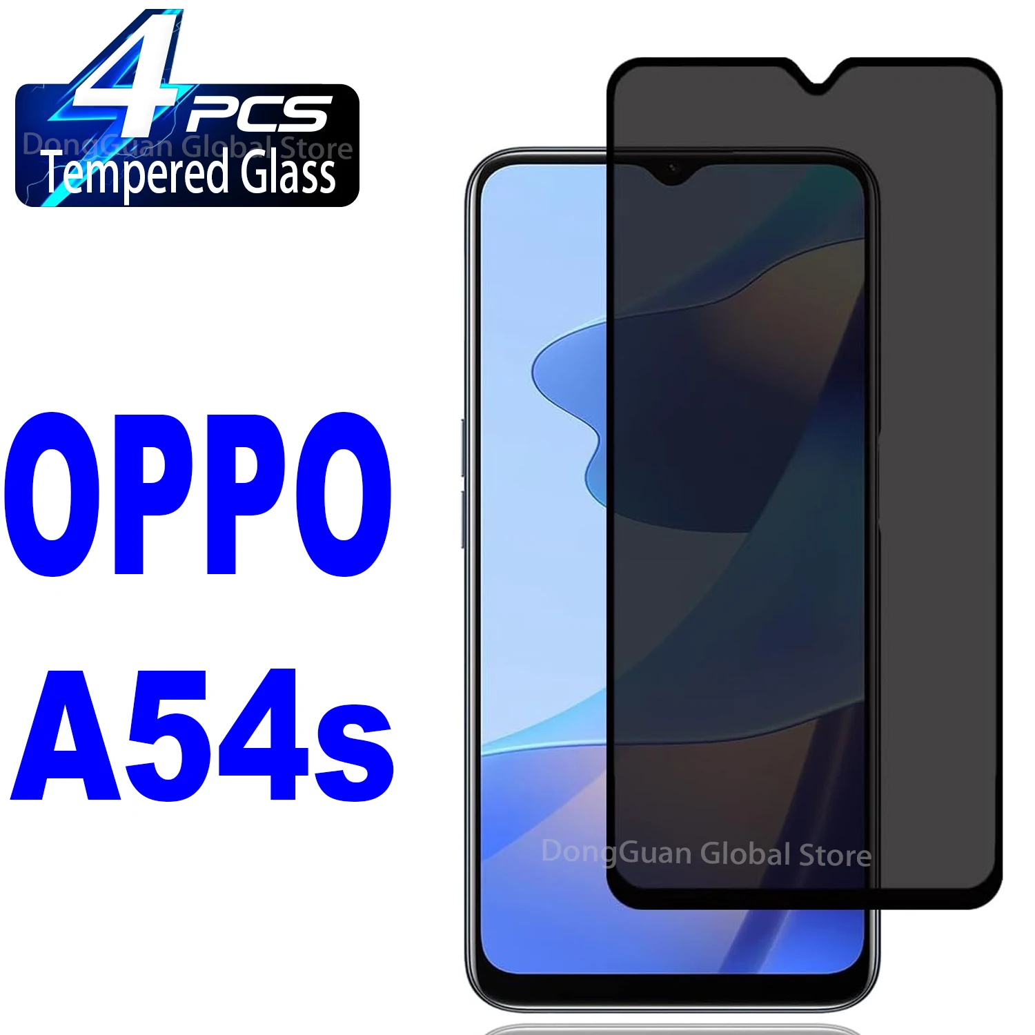 

For OPPO A54s Anti Spy Tempered Glass Screen Protector Privacy Glass Film