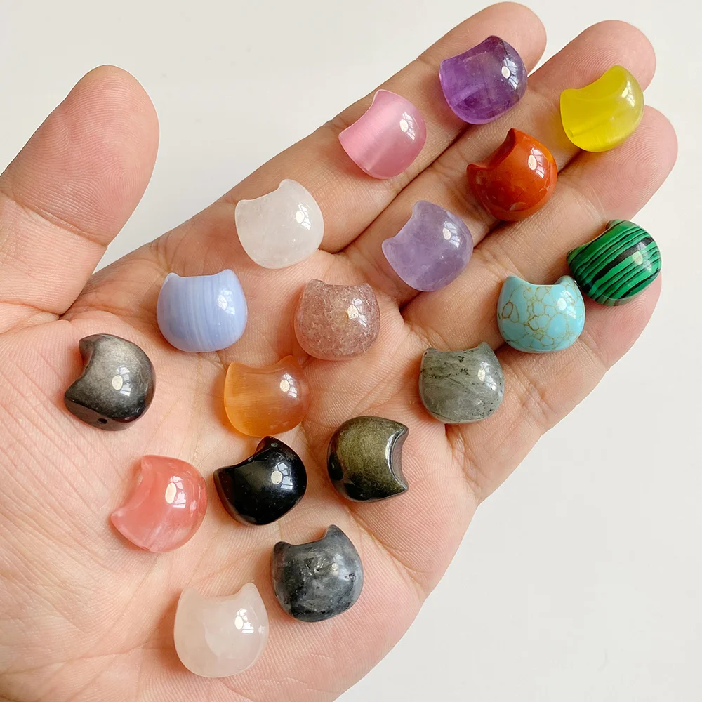 14X16MM Cat Head Beads Natural Cute Stone Bead Charm Pendant For Jewelry Making Diy Necklac Bracelet Accessory Wholesale