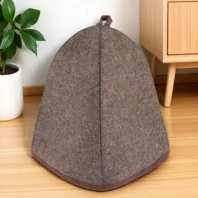 

Premium Wool Felt Sauna Hat Thickened Bathing Hat with Small Ring for Easy Hanging Lightweight Moisture Resistant Spa Shower
