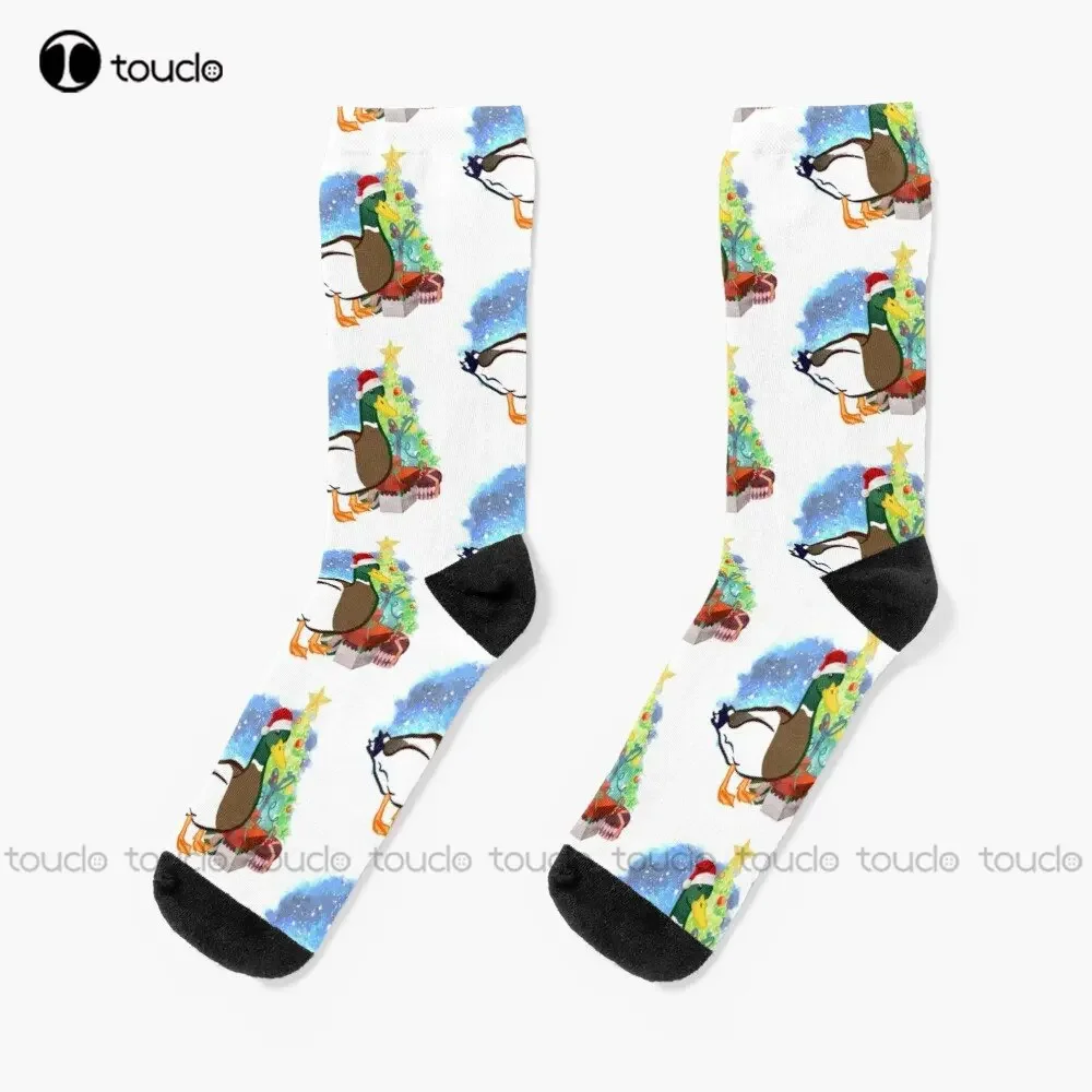 A Duck Christmas Socks Boot Socks For Women Personalized Custom Unisex Adult Teen Youth Socks 360° Digital Print Custom Gift