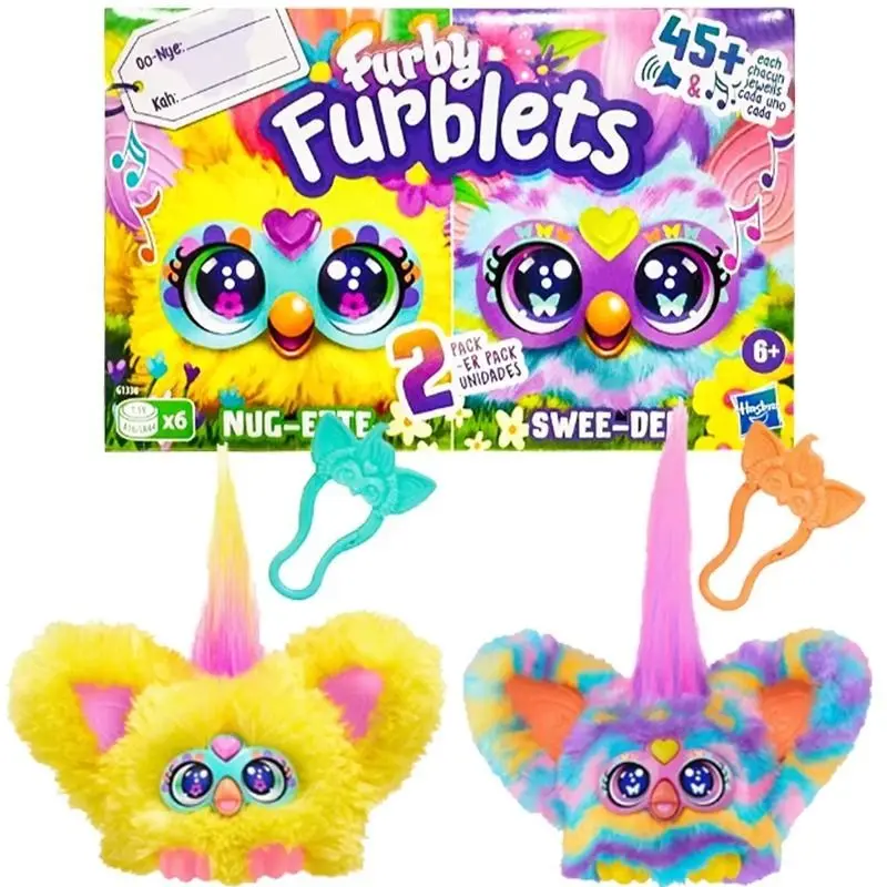 Furby Furblets Fierce & Fabulous Lot de 2 Greenie-Meanie & May-May avec 45 sons chacun Jouets en peluche électroniques Cadeaux du Nouvel An