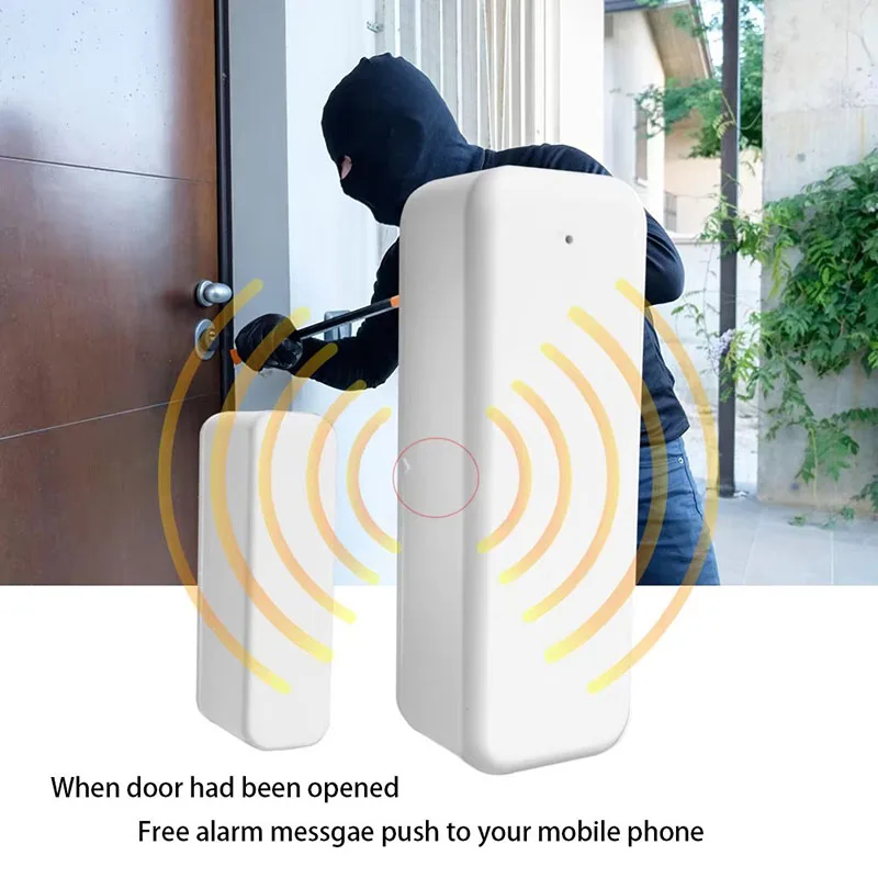 TUYA สมาร์ท Wifi ไร้สายประตู Magnetic Sensor ALARM Anti-Theft ระบบเครื่องตรวจจับเครื่องตรวจจับ WIFI ประตูแม่เหล็ก APP ALARM