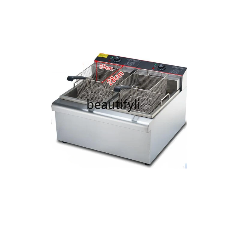 

Commercial double-cylinder fryer automatic temperature control large-capacity fried chicken shop equipment special fryer