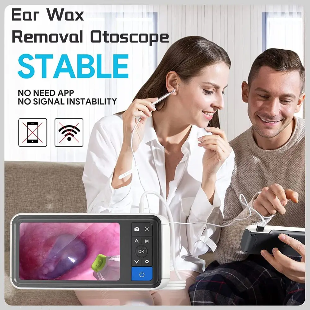 4.5 inch 1080P HD Screen Otoscope 3.9mm Ear Wax Camera Ear Scope Endoscope with 2500mAh Rechargeable Battery and 32GB SD Card