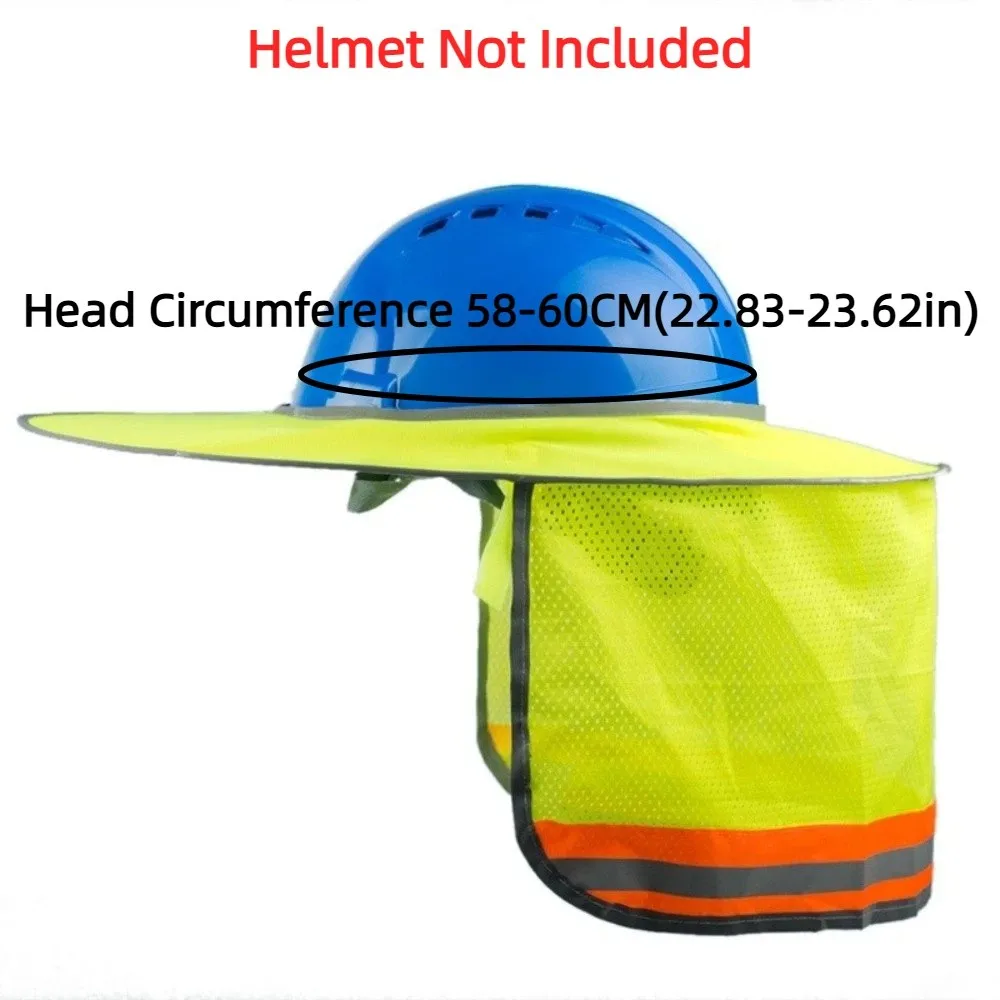 UV Protection Safety Helmet Curtain Breathable Reflective Reflective Neck Protector Portable Wide Brim Sunscreen Neck Cover image 5