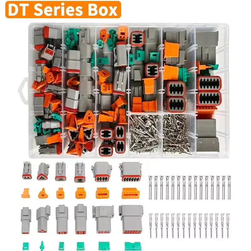 

Deutsch DT Series Connector Combo Kit DT04/DT06 2-12 Pin Sealed Waterproof Plug Set with 16-20AWG Terminals & Case