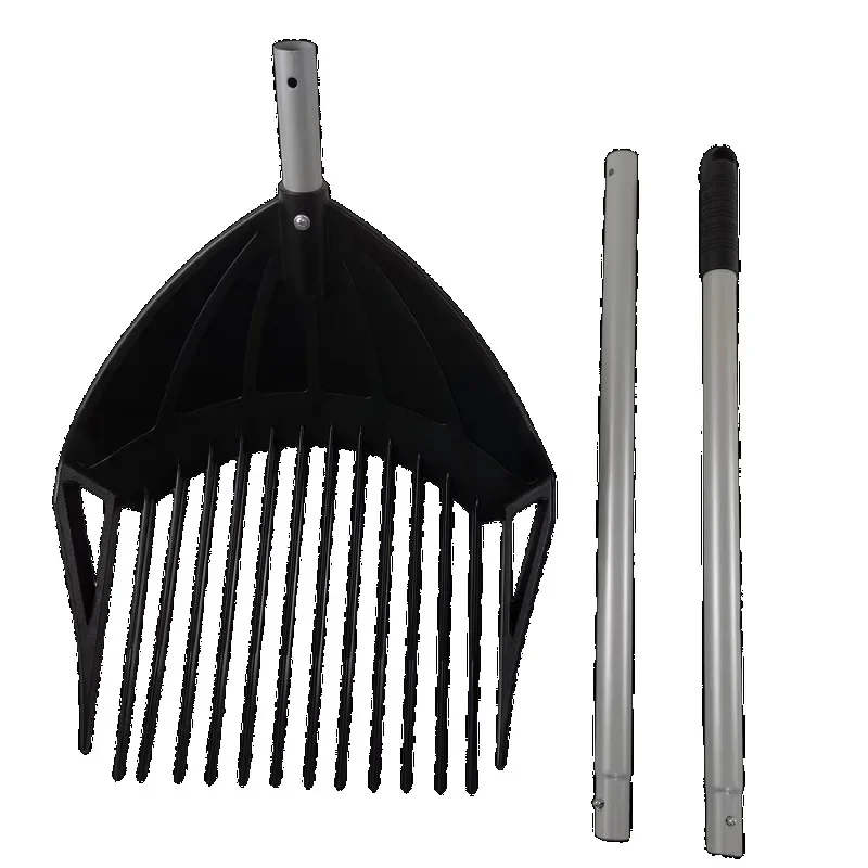 Multipurpose Garden Grass Rake Durable Long Assembly Handle Removable Non-Slip Leaf Rake Grab Durable Rake