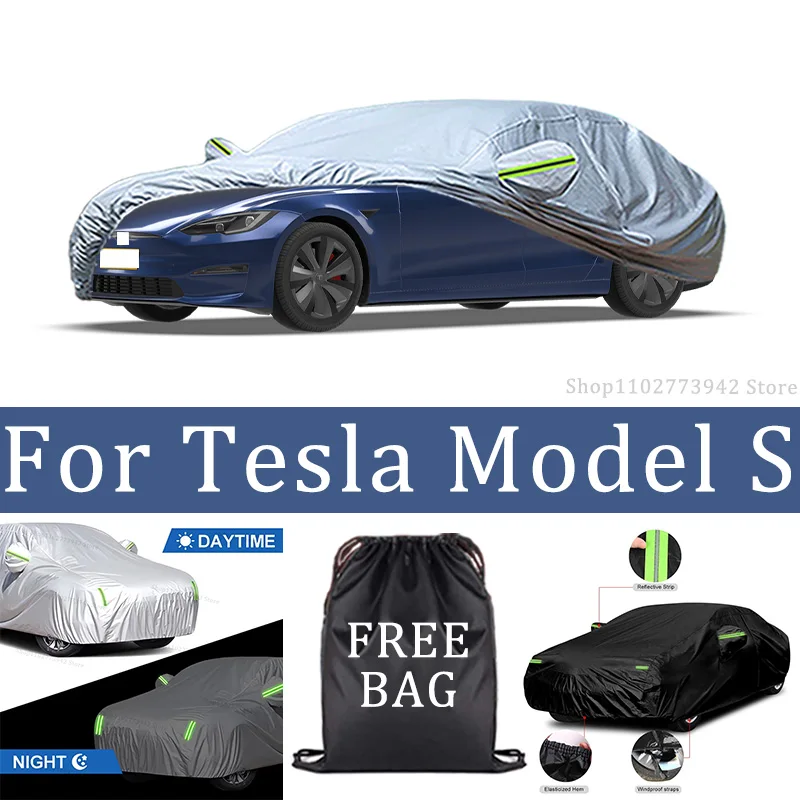 

Для Tesla Model S автомобильный чехол автомобильный водонепроницаемый всепогодный автомобильный полный внешний чехол-солнцезащитный уличный чехол против царапин