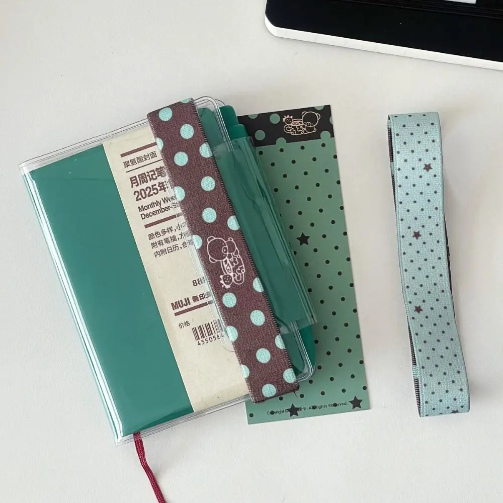 INS Double-sided Pattern Design Notebook Straps Adjustable Star Decor A7/M5 Binder Tie Band Notebook Tie Straps School Office
