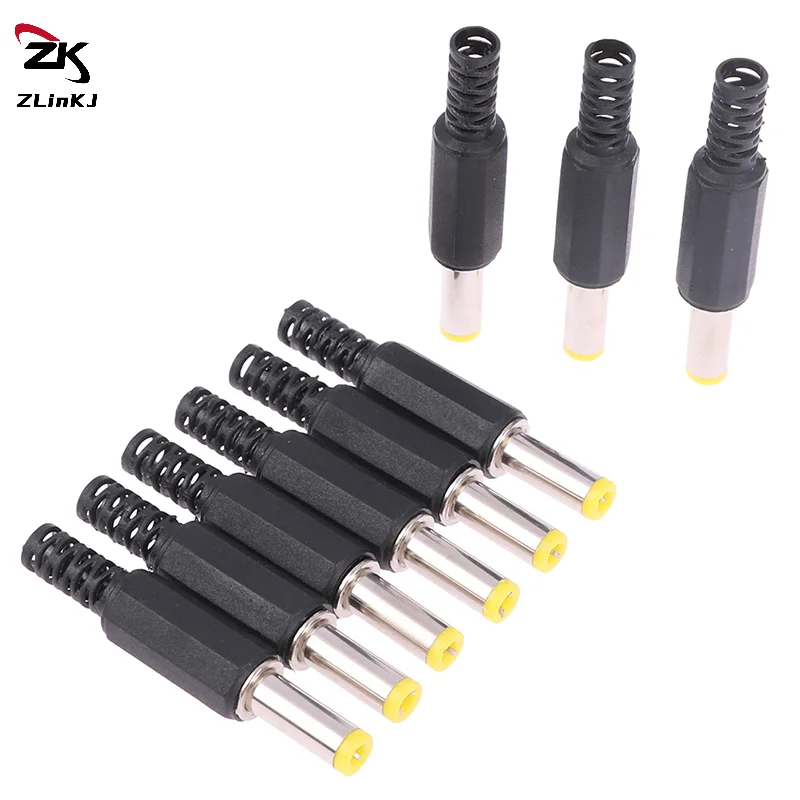 10 Piece DC Power Male Plug Adapter Connector Black Power Plug Welded DC Head 5.5*2.1*14MM