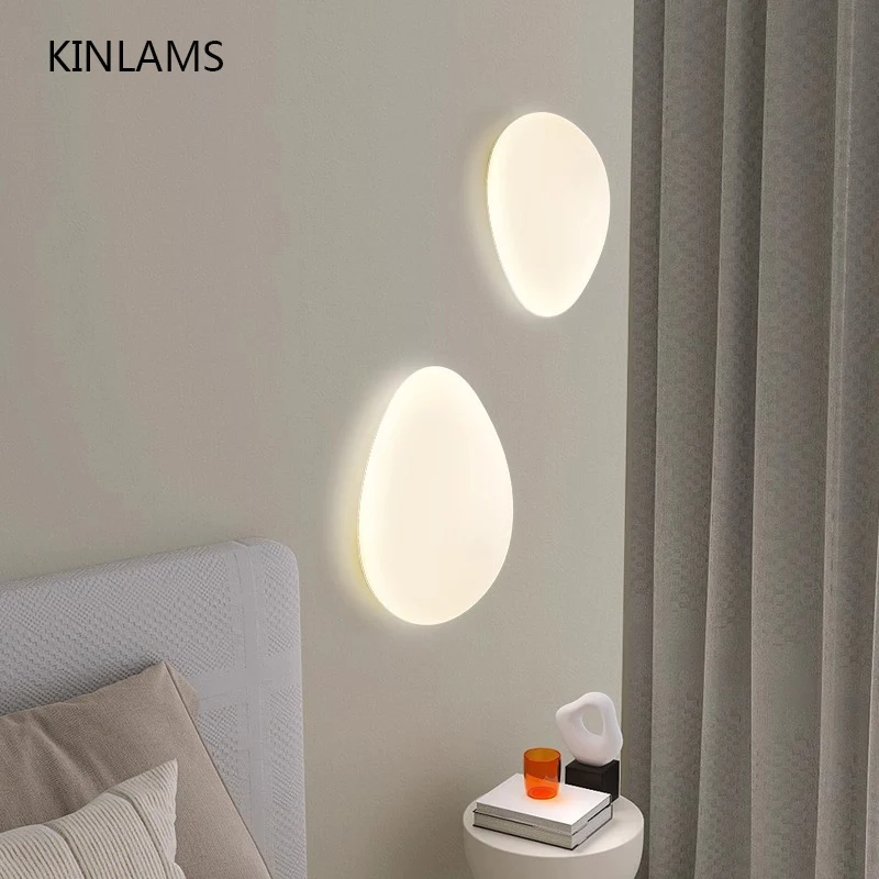 

Pebble Wall Lamp Living Room Hotel Background Wall Light Bedroom Bedside Hallway Decoration Lamp Indoor Lighting Wall Sconce