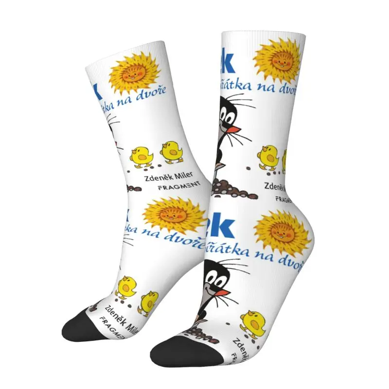 Cute Print Cute Krtek Little Maulwurf Socks for Women Men Stretchy Summer Autumn Winter Mole Cartoon Comic Crew Socks