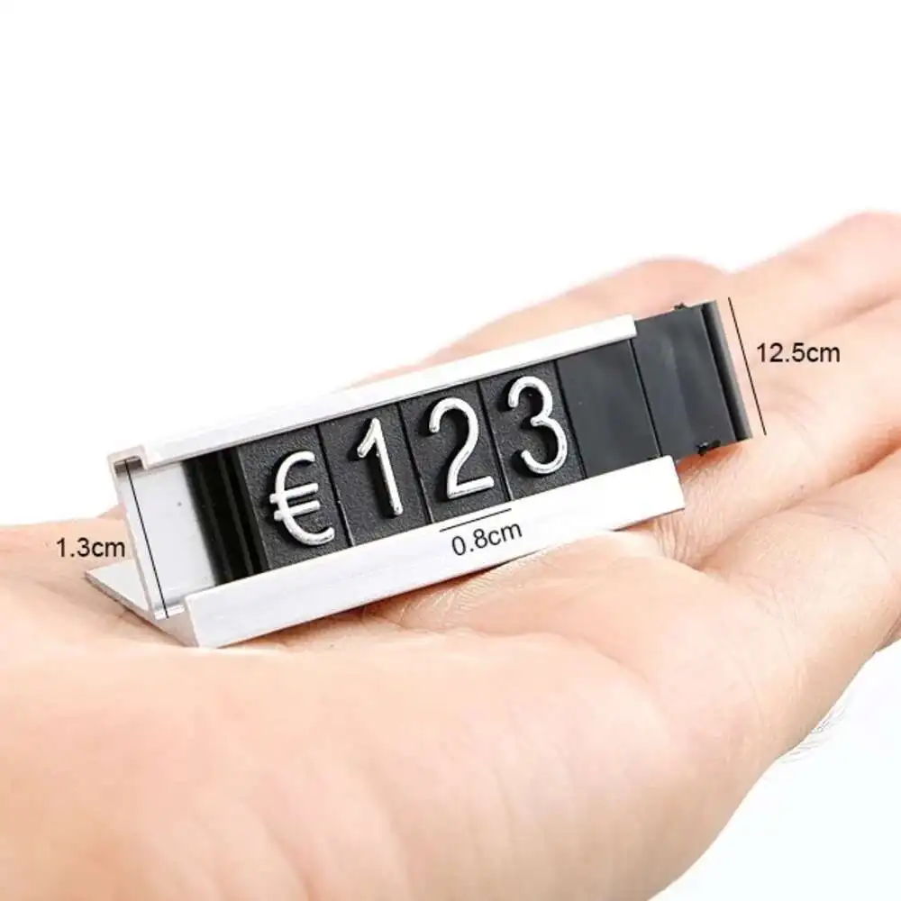 100 قطعة سعر المجوهرات عرض التسمية العلامة قابل للتعديل مجتمعة عدد التجزئة مكعب الجمعية علامة رقمية مع حامل معدني