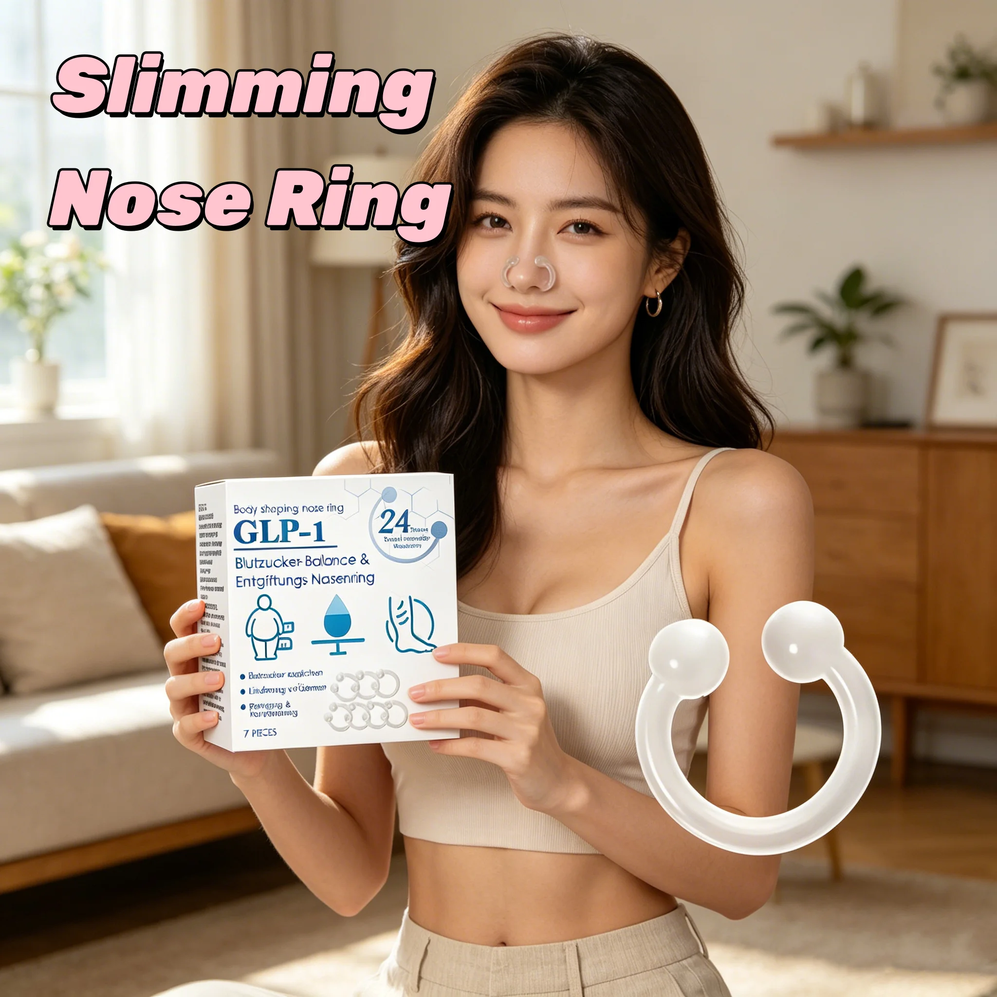 Slimming Nose Ring Burn Fat Detox Promote Digestion Stimulate Metabolism Maintain Blood Sugar Balance Weight Loss Nose Ring