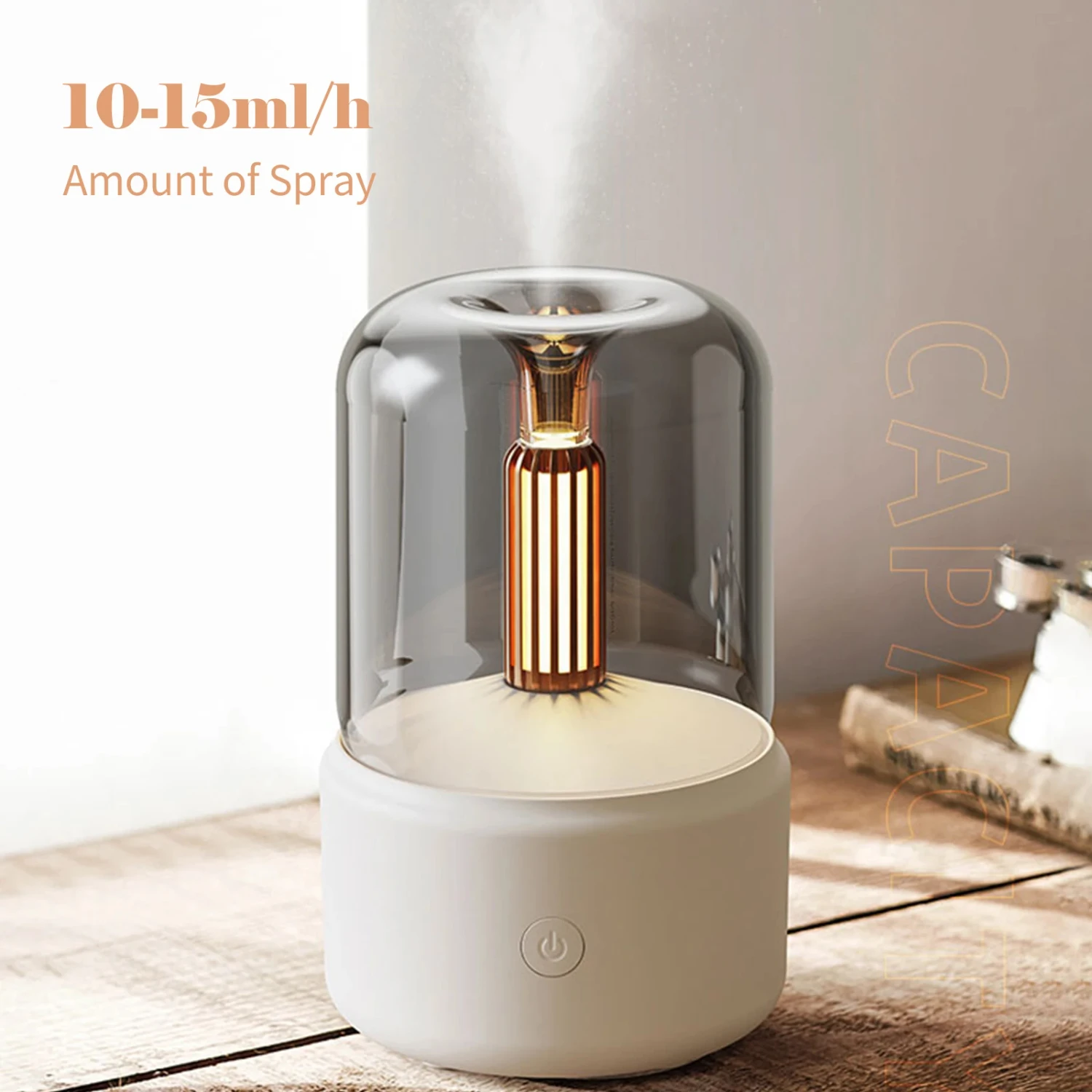 

Diffuser 120mL Humidifier Warm White Night Light Quiet Essential Oil Diffuser Cool Air Humidifier