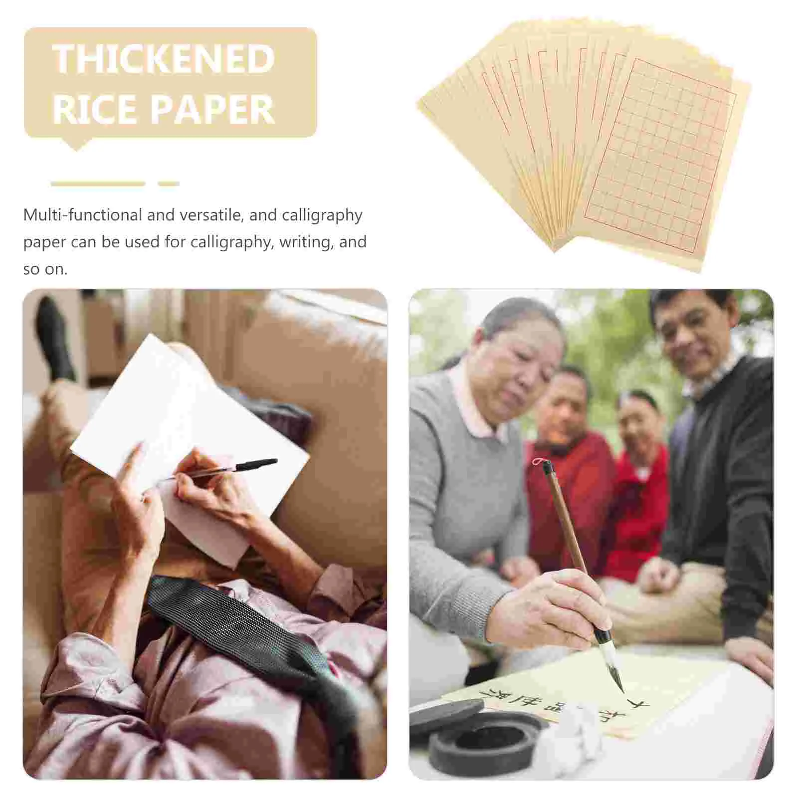 Beginners Calligraphy Paper Thickened Rice Letter for Practice Student Journal