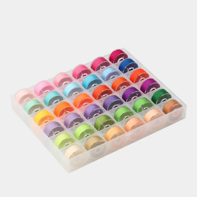 36 Grid Colored Plastic Bobbins Shuttle Box with Thread, Transparent Sewing Bottom Thread, Shuttle Sewing Thread